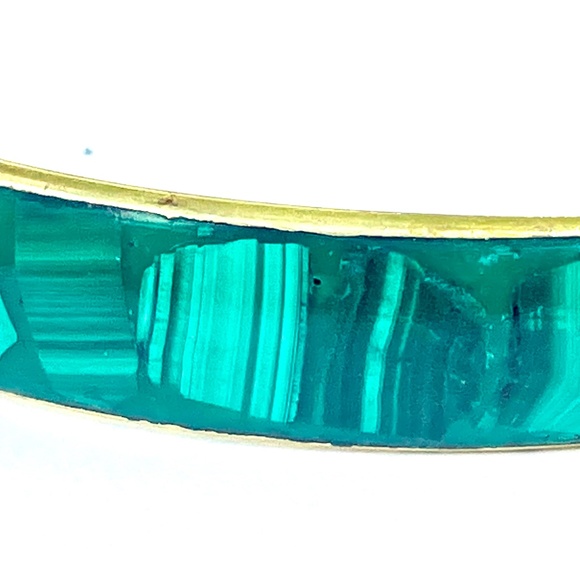 Malachite & Brass Bangle - Picture 2 of 5
